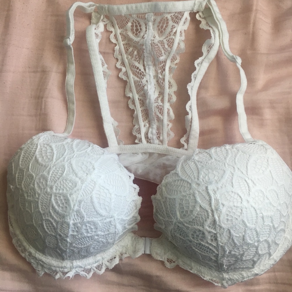 White lace Victoria’s Secret PINK bra